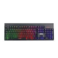 Marvo Scorpion KW512 Ensemble clavier et souris sans fil, 12 touches multimédia, rétroéclairage LED 3 couleurs avec 7 modes d'éclairage, souris optique réglable 800-1600 dpi, 6 boutons, idéal pour les jeux, la maison ou le bureau