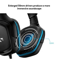 Logitech G432 Gaming Headset, 7.1 Virtual Surround Sound, Compatible with PC, Xbox, PS4, Switch or Mobile Device Via 3.5mm Connection or USB DAC, 50mm Audio Drivers, Enlarged 6mm Mic with Mute Feature