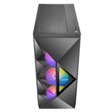 ANTEC DF800 FLUX Case, Gaming, Black, Mid Tower, 2 x USB 3.0, Tempered Glass Side Window Panel, Geometrical Mesh Design & Mirror Surface Front Panel, Addressable RGB LED Fans, Patented F-LUX Platform Cooling Solution, ATX, Micro ATX, Mini-ITX