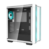 DeepCool CC560 WH Case, Gaming, White, Mid Tower, 1 x USB 3.0 / 1 x USB 2.0, Tempered Glass Side Window Panel, DeepCool Blue LED Fans, ATX, Micro ATX, Mini-ITX