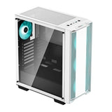 DeepCool CC560 WH Case, Gaming, White, Mid Tower, 1 x USB 3.0 / 1 x USB 2.0, Tempered Glass Side Window Panel, DeepCool Blue LED Fans, ATX, Micro ATX, Mini-ITX