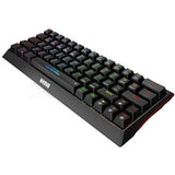 Marvo Scorpion KG962W-UK Teclado mecánico inalámbrico para juegos con interruptores rojos, diseño 60% compacto, conexión trimodo, inalámbrico de 2,4 GHz, Bluetooth o con cable, retroiluminación arcoíris, anti-ghosting N-Key Rollover