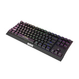 Marvo Scorpion KG953W-UK Clavier de jeu mécanique sans fil avec commutateurs rouges, conception 80 % TKL, connexion tri-mode, sans fil 2,4 GHz, Bluetooth ou filaire, rétroéclairage arc-en-ciel, anti-ghosting N-Key Rollover