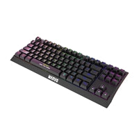 Marvo Scorpion KG953W-UK Teclado mecánico inalámbrico para juegos con interruptores rojos, diseño 80% TKL, conexión trimodo, inalámbrico de 2,4 GHz, Bluetooth o con cable, retroiluminación arcoíris, anti-ghosting N-Key Rollover