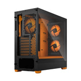 Fractal Design Pop Air RGB (Orange Core TG) Estuche para juegos con ventana de vidrio transparente, ATX, frente de malla hexagonal, interior/detalles en naranja, 3 ventiladores RGB y controlador ARGB