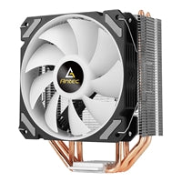 ANTEC A400i Ventilateur CPU Refroidisseur, Prise universelle, Effet néon 120 mm, Ventilateur PWM RVB silencieux, 1800 tr/min, 4 caloducs en cuivre à contact direct, support Intel LGA 1700 inclus