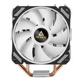 ANTEC A400i Ventilador Enfriador de CPU, Enchufe Universal, Ventilador RGB PWM Silencioso con Efecto de Luz de Neón de 120 mm, 1800 RPM, 4 Heatpipes de Cobre de Toque Directo, Soporte Intel LGA 1700 Incluido