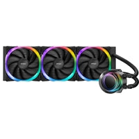 ANTEC Vortex 360 ARGB AiO Enfriador líquido de CPU, enchufe universal, radiador de 360 ​​mm, ventiladores de refrigeración PWM 2000 RPM Fusion ARGB, iluminación LED RGB direccionable con diseño de cabezal de bomba en espiral suspendido