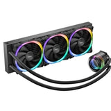ANTEC Vortex 360 ARGB AiO Enfriador líquido de CPU, enchufe universal, radiador de 360 ​​mm, ventiladores de refrigeración PWM 2000 RPM Fusion ARGB, iluminación LED RGB direccionable con diseño de cabezal de bomba en espiral suspendido