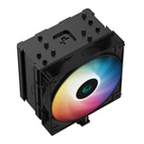 Enfriador de CPU con ventilador DeepCool AG500 BK ARGB, enchufe universal, ventilador RGB direccionable PWM de 120 mm, 1850 RPM, 5 tubos de calor, potencia de disipación de calor de 240 W, diseño único de aleta de matriz, soporte Intel LGA 1700 incluido