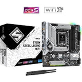 ASRock B760M Steel Legend WiFi Intel 1700 Socket Motherboard, Micro-ATX, 4x DDR5 Slots, 4x M.2 Sockets, 2x USB-C Port, Fitted I/O Shield, 2.5GbE LAN, Wi-Fi 6E, 1x DisplayPort / 1x HDMI Port