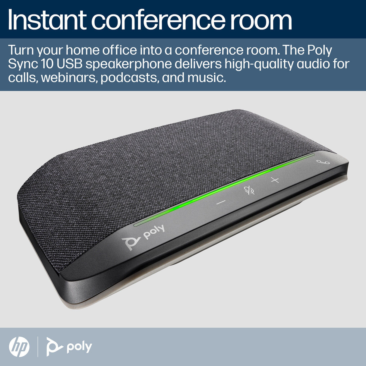 HP Poly Sync 10 Speakerphone +USB-A to USB-C Cable