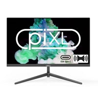 piXL PX24IPUHDS 24 Inch Frameless IPS Monitor, Widescreen LCD Panel, 5ms Response Time, 75Hz Refresh Rate, Full HD 1920 x 1080, HDMI, Display Port, USB-C, Speakers 16.7 Million Colour Support, Black Finish