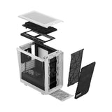 Fractal Design Meshify 2 Mini (White TG) Estuche para juegos con ventana de vidrio transparente, Micro ATX, malla angular, USB-C, GPU de 331 mm y soporte para radiador de 280 mm