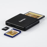 Hama USB 3.0 Multi-Card Reader, SD/microSD/CF, black