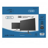 piXL PXD24VH 24 Inch Frameless Monitor, Widescreen, 6.5ms Response Time, 60Hz Refresh Rate, Full HD 1920 x 1080, 16:10 Aspect Ratio, VGA, HDMI, Internal PSU, Speakers, 16.7 Million Colour Support, Black Finish