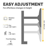 Fellowes Seasa Dual Stacking Monitor Arm - Freestanding Monitor Mount for 8KG 32 inch Screens - Ergonomic Adjustable Monitor Arm - Tilt 45° Pan 120° Rotation 360°, VESA 75 x 75/100 x 100 - Black