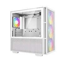 DeepCool CH560, blanco, caja para juegos de torre media, vidrio templado, 4 ventiladores ARGB, E-ATX/ATX/MicroATX