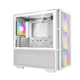 DeepCool CH560, blanc, boîtier de jeu moyenne tour, verre trempé, 4x ventilateurs ARGB, E-ATX/ATX/MicroATX