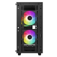 DeepCool CC360 ARGB, Black, Mini Tower Chassis w/ Tempered Glass Window, 3x 120mm ARGB Fans, USB 3.0, mATX/mITX