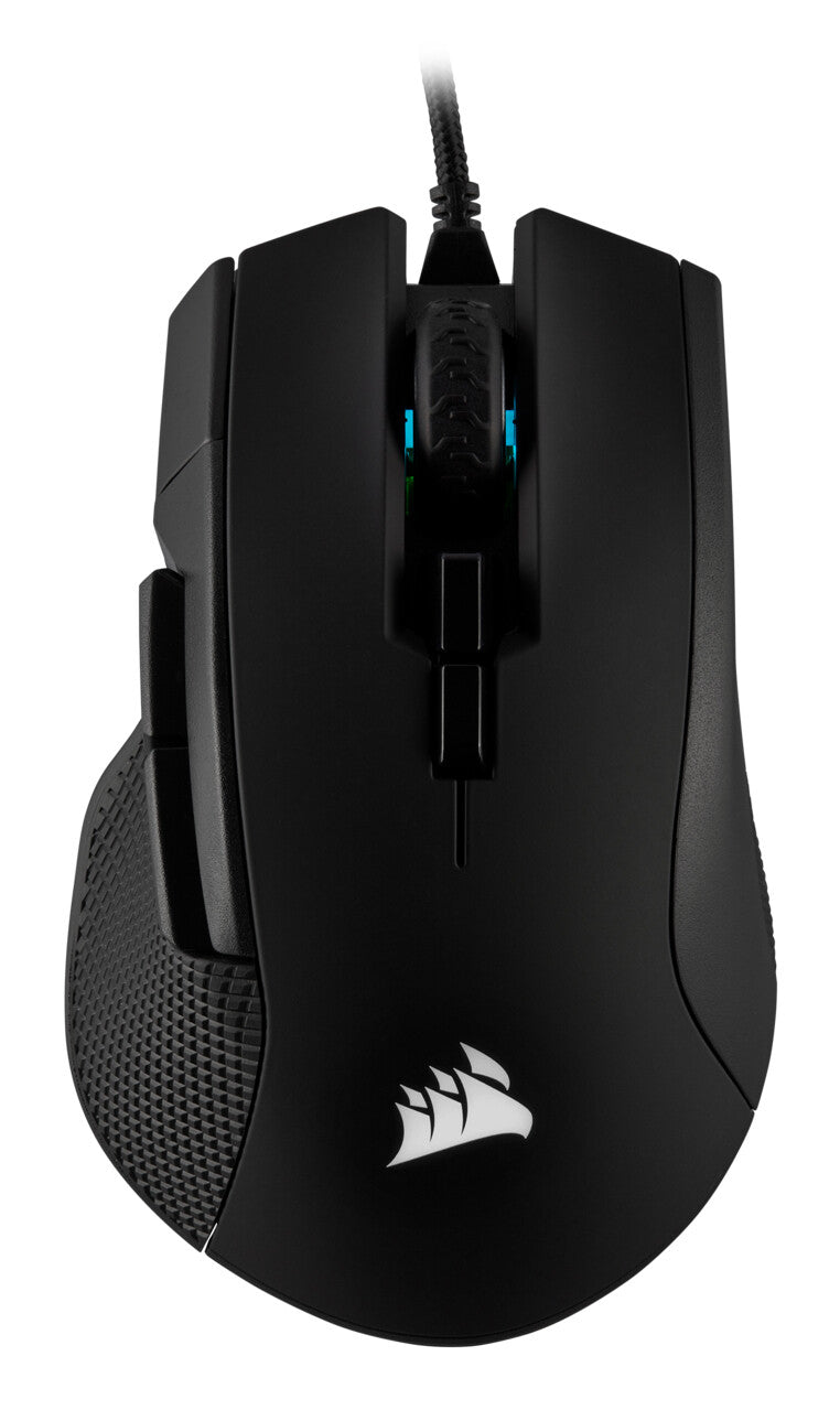 Souris de jeu légère Corsair Ironclaw RGB FPS/MOBA, forme profilée, commutateurs Omron, 18 000 DPI, 7 boutons programmables