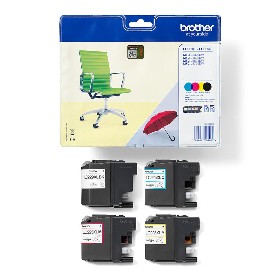 Brother LC-229XLVALBP ink cartridge 4 pc(s) Original Black, Cyan, Magenta, Yellow