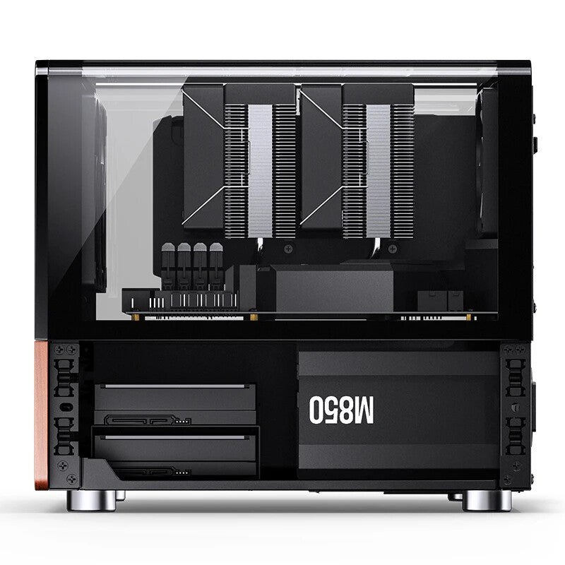 Jonsbo V12 BLACK computer case Black, Wood