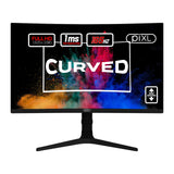 piXL CM27C7 27 Inch Curved Monitor, 165Hz, 1ms, Frameless, Freesync / G-Sync, Full HD, HDMI, Display Port, USB, Black with RGB Lighting, VESA Mount, Height Adjustable