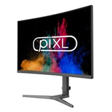 piXL CM27C7 27 Inch Curved Monitor, 165Hz, 1ms, Frameless, Freesync / G-Sync, Full HD, HDMI, Display Port, USB, Black with RGB Lighting, VESA Mount, Height Adjustable