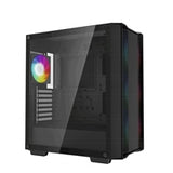 DeepCool CC560 ARGB V2 Case, Gaming, Black, Mid Tower, 1 x USB 3.0 / 1 x USB 2.0, Tempered Glass Side Window Panel, Abundant Airflow Performance, Addressable RGB LED Fans, ATX, Micro ATX, Mini-ITX