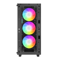 DeepCool CC560 ARGB V2 Case, Gaming, Black, Mid Tower, 1 x USB 3.0 / 1 x USB 2.0, Tempered Glass Side Window Panel, Abundant Airflow Performance, Addressable RGB LED Fans, ATX, Micro ATX, Mini-ITX