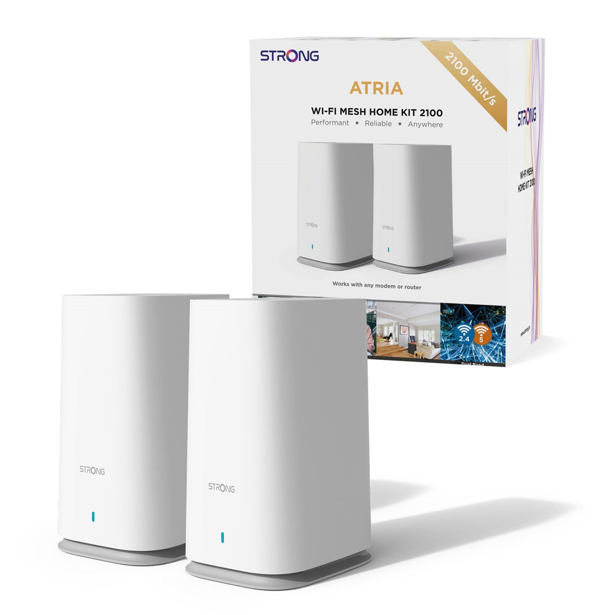 Strong MESHKIT2100UK(DUO) AC2100 Whole Home Wi-Fi Mesh System (2 Pack) - 3,300sq.ft Coverage