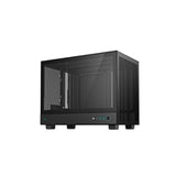 DeepCool CH160 Ultra-Portable Gaming Case Black Micro Tower with Tempered Glass Side Window Panel, Advanced Cooling, USB 3.0/USB-C Ports, Pre-Installed Fans, Mini-ITX