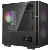 DeepCool CH360 Digital Gaming Case Black Mid Tower with Tempered Glass Side Window Panel, Advanced Cooling, USB 3.0/USB-C Ports, Pre-Installed Fans, Micro ATX/Mini-ITX