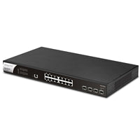 DrayTek VSPQ2200XB-K VigorSwitch PQ2200xb 16 Port 2.5 GbE POE+ Managed Layer 2+ Switch with 4x POE++ Ports and 4x 10GbE SFP+ Ports