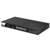 DrayTek VSPQ2200XB-K VigorSwitch PQ2200xb 16 Port 2.5 GbE POE+ Managed Layer 2+ Switch with 4x POE++ Ports and 4x 10GbE SFP+ Ports