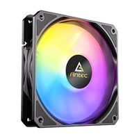 Antec P12R ARGB Reverse PWM 120mm Fan - 4-Pin, Black, High-Airflow Cooling, 9-Blade Design with Anti-Vibration Pads