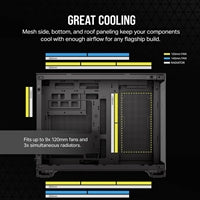 Corsair 2500X Mid-Tower Dual Chamber PC Case - Black, Tempered Glass, M-ATX Support, High Airflow Design, Cable Management, Dust Filters High Airflow Design