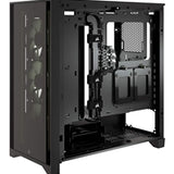 Corsair iCUE 4000X RGB Tempered Glass Mid-Tower ATX PC Case - Black, Three 120mm RGB Fans, Smart Lighting, USB Type-C, High Airflow Design