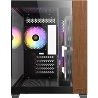 ANTEC CX600M Mini Tower Gaming Case, Black, 270 Full-View Tempered Glass with Exotic Wood, Up to 9 x 120 mm RGB Fans, 1 x USB 3.0 / 1 x USB Type-C, Micro ATX, ITX