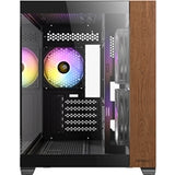 ANTEC CX600M Mini Tower Gaming Case, Black, 270 Full-View Tempered Glass with Exotic Wood, Up to 9 x 120 mm RGB Fans, 1 x USB 3.0 / 1 x USB Type-C, Micro ATX, ITX