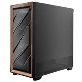 Antec FLUX Mid Tower PC Case - Tempered Glass, Black/Wood, 5 PWM Fans, USB-C, E-ATX/ATX/mATX/ITX Compatibility