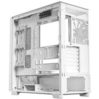 Antec FLUX Mid Tower PC Case - Tempered Glass, White/Wood, 5 PWM Fans, USB-C, E-ATX/ATX/mATX/ITX Compatibility