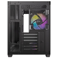 Antec CX800 Wood ARGB Mid-Tower PC Case with 3-Sided Tempered Glass Panoramic View, 9 Fan Positions, USB-C & USB-A