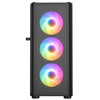 CRONUS Achos V2 Case, Gaming, Black, Mid Tower, 1 x USB 3.0 / 2 x USB 2.0, Tempered Glass Side & Front Window Panels, Addressable RGB LED Fans, ATX, Micro ATX, Mini-ITX, 4x fans included