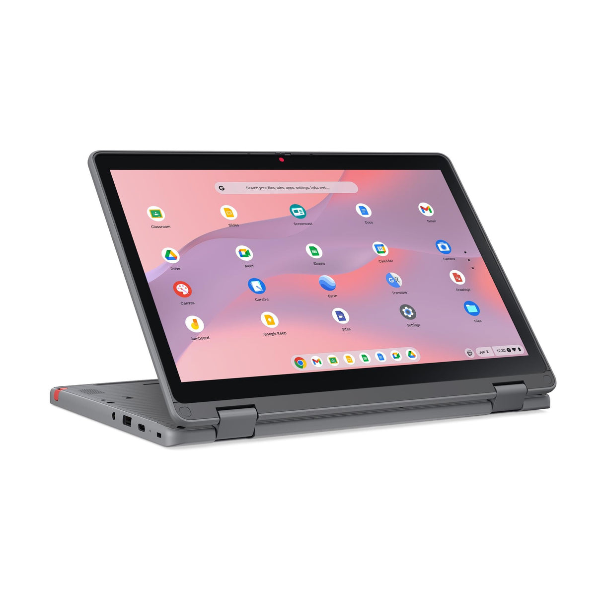 Lenovo Chrome 500e 2in1 G5 M89 MediaTek Kompanio 540 Chromebook 31 cm (12.2") Touchscreen WUXGA 8 GB 64 GB UFS Wi-Fi 6E (802.11ax) ChromeOS Grey English