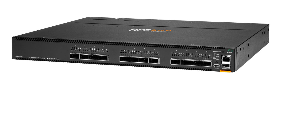 HPE Aruba Networking CX 8360-12C v2 12-port 100G QSFP+/QSFP28 Front-to-Back 3 Fans 2 AC Bundle