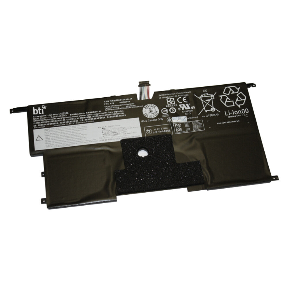 BTI SB10F46440 compatible 51Wh 4-cell battery for LENOVO Thinkpad X1 Carbon G3