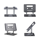 StarTech.com Rotating Laptop Stand, 360 Swivel, Ergonomic Desk Riser for Computer, Elevated Tray w/ Adjustable Tilt, Max 11lb/5kg, Aluminum Build, Portable Design