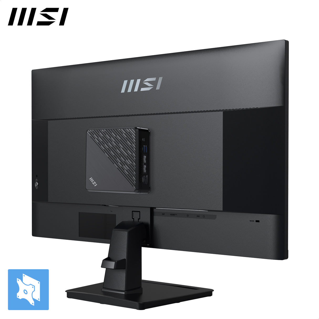 MSI Pro MP245G 24 Inch Monitor, FHD (1920 x 1080), 100Hz, IPS, 1ms, 1x HDMI 1.4b, 1x DP 1.2a output, 1x D-Sub(VGA), Built-in Speakers, Anti-Glare, Anti-Flicker, Less Blue light, TÜV Certified, VESA, Kensington, Black